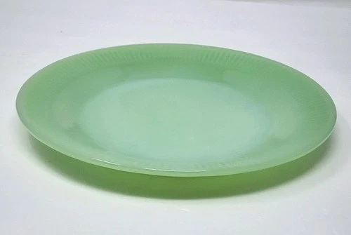 Vintage Fire King Jane Ray Jadeite Green Glass Dinner Plate Dish Ribbed Pattern