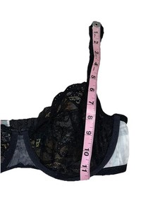 Studio La Perla Black Lace Balconette Bra Size 38C Sheer Underwired