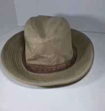 Dorfman Pacific Scala Hat Mens Size M Brown Fedora Safari Fishing Camping Cotton