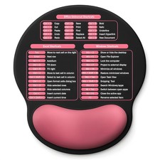 Mouse Pad with Wrist Rest - Ergonomic Memory 9.9 x 8.7 inches, Black  Pink