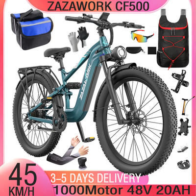 ZAZAWORK CF500 Elektrofahrrad 48V 20Ah Off-Road 27,5*3 Zoll E-Mountainbike 120KM