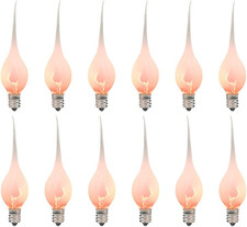 Silicone Dipped Flicker Flame Christmas Candle Light Bulbs, 1W Christmas Replace