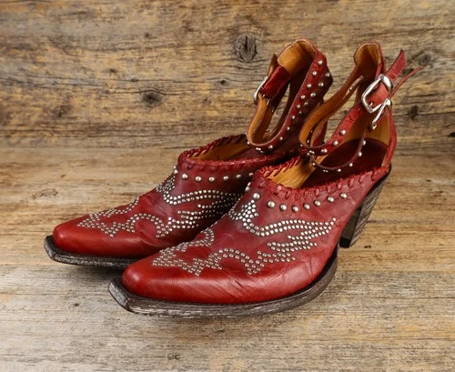 Vintage Old Gringo Evangelina Shoes Studded Western Heels Size 7B New