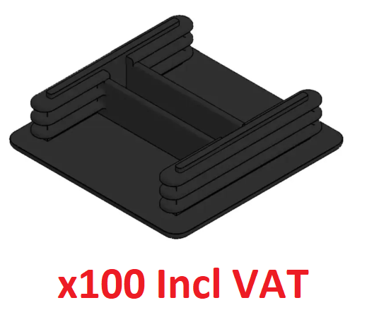 100 Newlec Channel Support End Cap Black for 41 x 41mm Profile - incl VAT