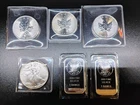 Silver bullion lot of (6) - 1 oz. Coins & Bars