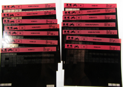 #ad #ad Kawasaki Parts Microfiche 1979 1997 KX80🔥99961 0142 0194 0206 🔥14 Count🔥OEM $45.00