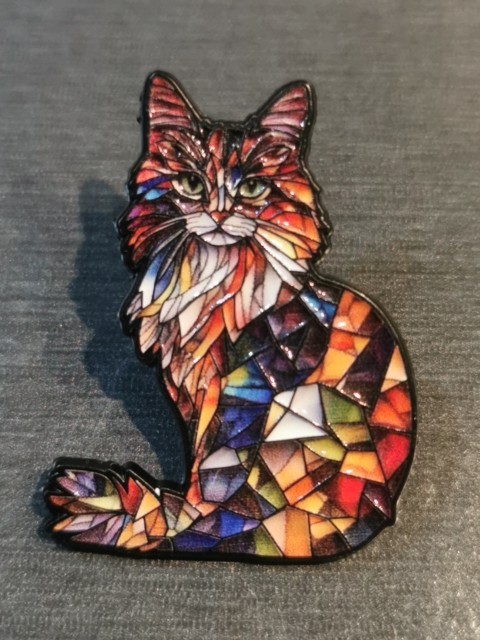 MULTICOLOR CAT Chat Multicolor Multicolor Cat Pin Badge New High Quality