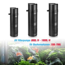 4IN1 800-1800L/h Kristallklar Aquarium Filter...