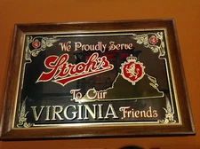 Rare Vintage VIRGINIA Stroh's Beer Mirror  sign (Framed)
