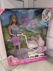 Vintage 1999 Walking Barbie & Baby Sister Krissy Play Set W/ Baby Buggy, NRFB