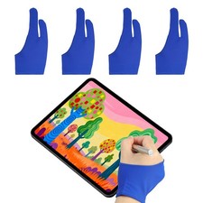 4pcs Artist Drawing Glove l Size Two Fingers Graphics Painting Glove Blue