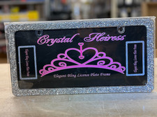 Elegant Bling Rhinestone Crystal Diamond Metal License Plate Frame