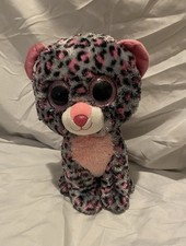 Ty Beanie Boos 9” Medium Tasha the Gray & Pink Spotted Leopard Plush Retired