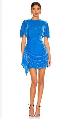 NWT RHODE Pia Velvet Mini Dress in Sapphire Size S Cocktail Formal Wedding  | eBay