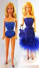 Vintage Barbie Steffie Face Doll in Blue Sparkle Dress & Lingerie TnT Body READ