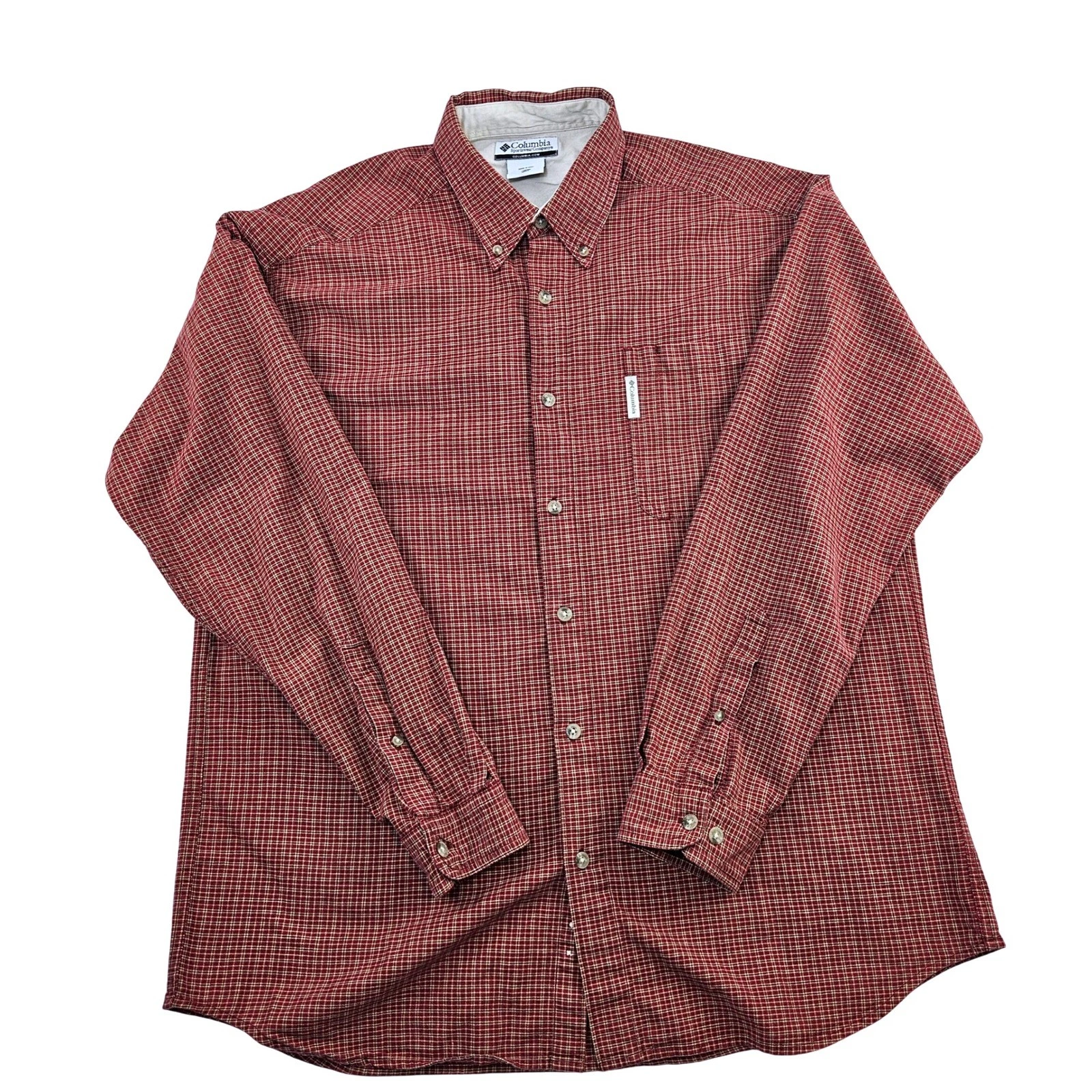 Columbia Mens XL Button Up Plaid Long Sleeve Casual Shirt