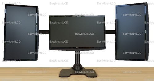 Deluxe Triple Monitor Stand Free Standing - up to 3 28" - Picture 11 of 12