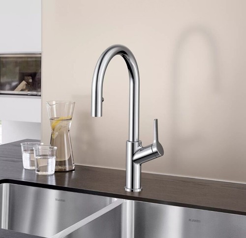 Blanco 526390: Urbena Collection Pull-Down 8" Kitchen Faucet 1.5 GPM - Chrome - Picture 2 of 5