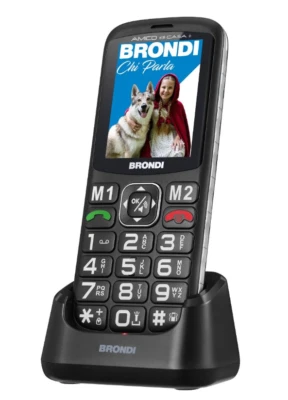 BRONDI AMICO DI CASA+ TELEFONO CELLULARE SENIOR NERO