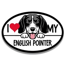 Magnet Me Up I Love My English Pointer Dog Breed Car Magnet Decal, 4x6 inches