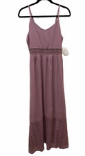 Altar'd State Women's Sleeveless Maxi Dress Sundress Boho Crochet Trim NEW S/M