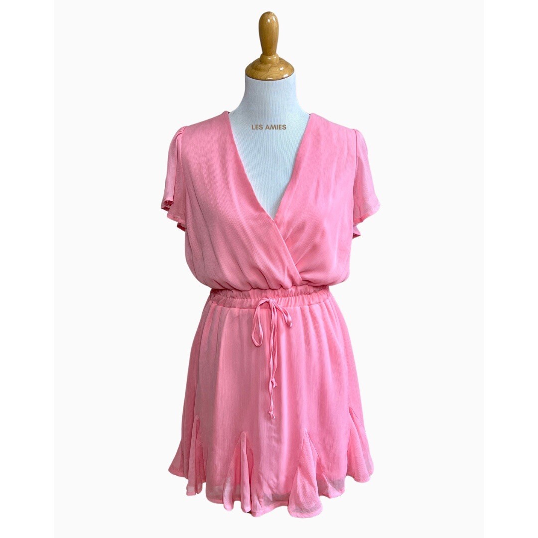 Francesca's Women Miami Pink Flutter Sleeve Fit and Flare Dress Medium | eBay Francesca's Women Miami Pink Flutter Sleeve Fit and Flare Dress Medium | eBay