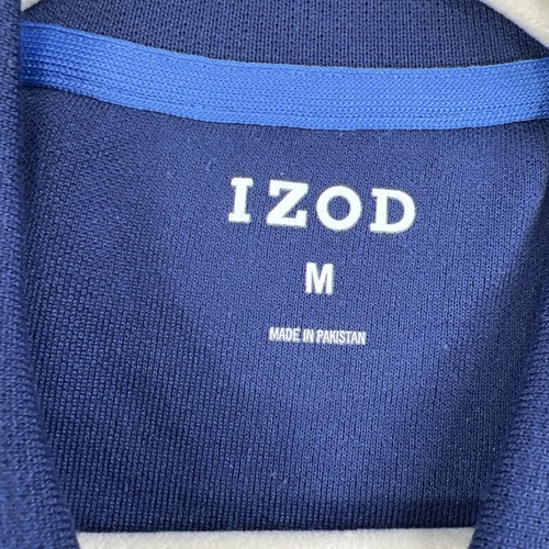 NEW! IZOD Polo Shirt MENS MEDIUM Blue/Burgundy Cotton/Polyester - Picture 4 of 8