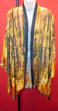 ~~CITRON Santa Monica SILK Oriental Color streaks Kimono Duster Sz L~~coat