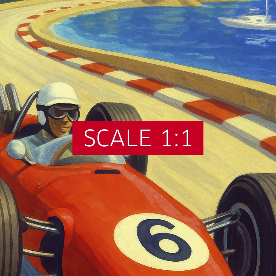 Monaco Vintage F1 Grand Prix 1966 Art Poster — Auto Racing Wall Art, Formula 1 - Image 4 of 4