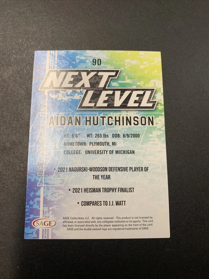 2022 Sage Aidan Hutchinson #90 - Image 2 of 2