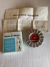 Vtg WALK-A-MATIC Pedometer Works Complete w Instructions & Original Box 1970's 