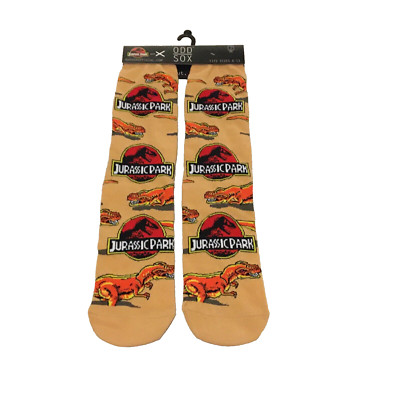 Odd Sox JURASSIC PARK Novelty 1 Pair Crew Socks Fits Sizes 6-13 NWT