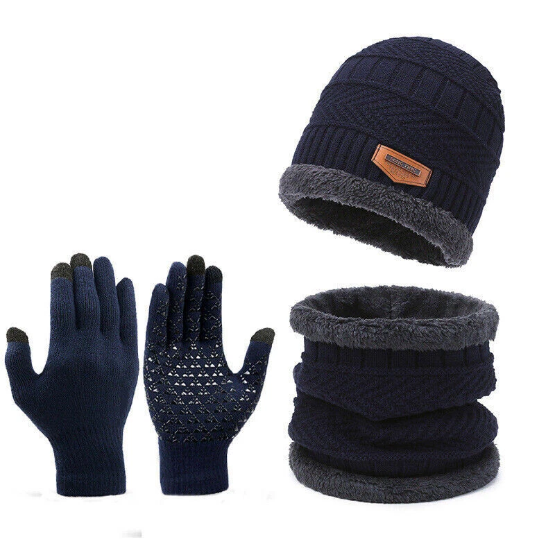 3 PIEZAS GORRA BENNIE PARA HOMBRES MUJERES NIÑOS NOVIA ESPOSA PAPÁ REGALO DE INVIERNO SAN VALENTÍN UK Foto 3 de 4