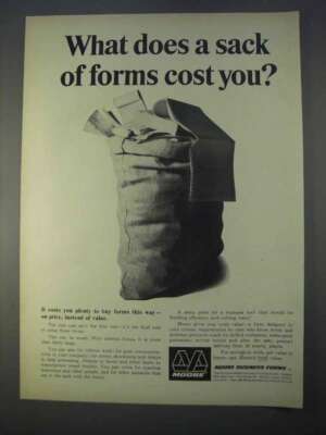 1966 Moore Business Forms Ad - A Sack of Forms Cost