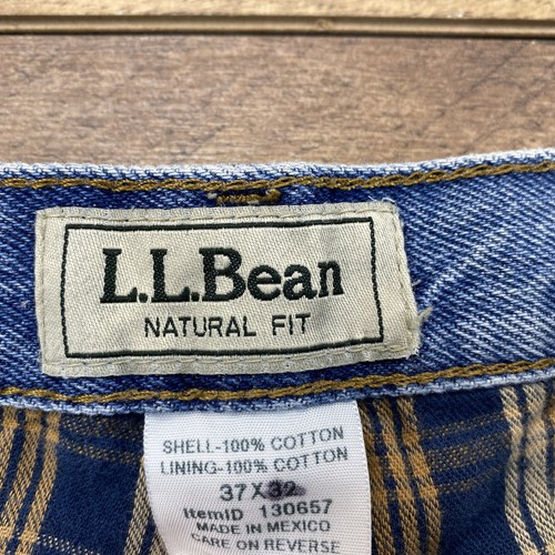 L.L. Bean Flannel Lined 37x32 Natural Fit Jeans Heavy Duty Denim Work Spot - Picture 11 of 11
