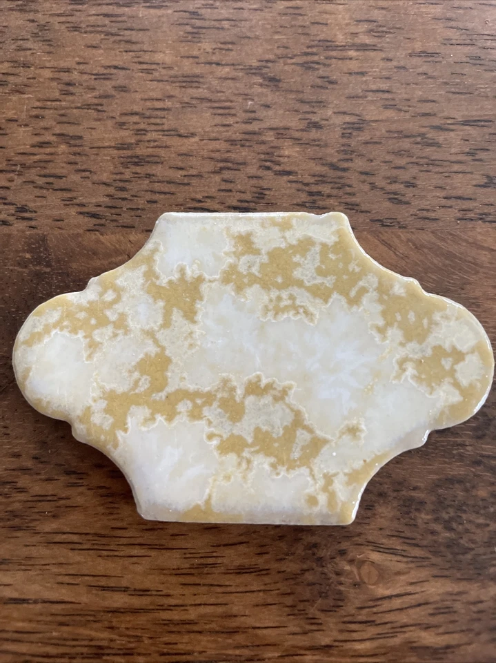 50 Vintage Arabesque Ceramic Tile Marble Effect Tan Gold Hollywood Regency Style - Image 2 of 4