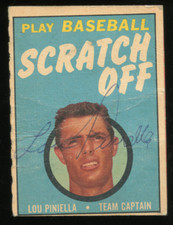Lou Piniella #NNO 1971 Topps Scratch Offs AUTH AUTO? NO COA Creased Low Grade