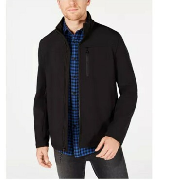 calvin klein men's soft shell open bottom jacket