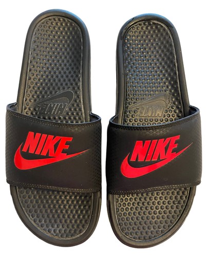 Nike Benassi JDI Slide Slip On Sandals Mens Size 11 Black u0026 Red 343880-060  Beach | eBay