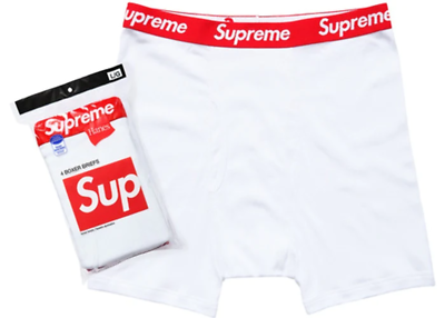 Supreme Hanes Boxer (4 Pack) Briefs White | eBay