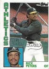Autographed/Signed 1984 Topps #436-Rick Peters Oakland Athletics