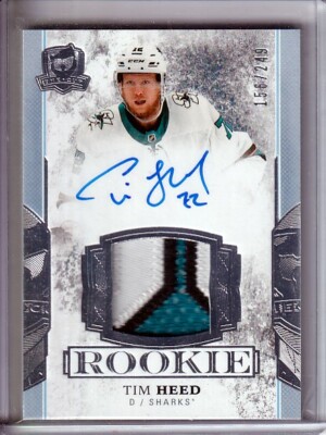  2017-18 The Cup #98 Tim Heed RC PATCH AUTO /249 - San Jose Sharks