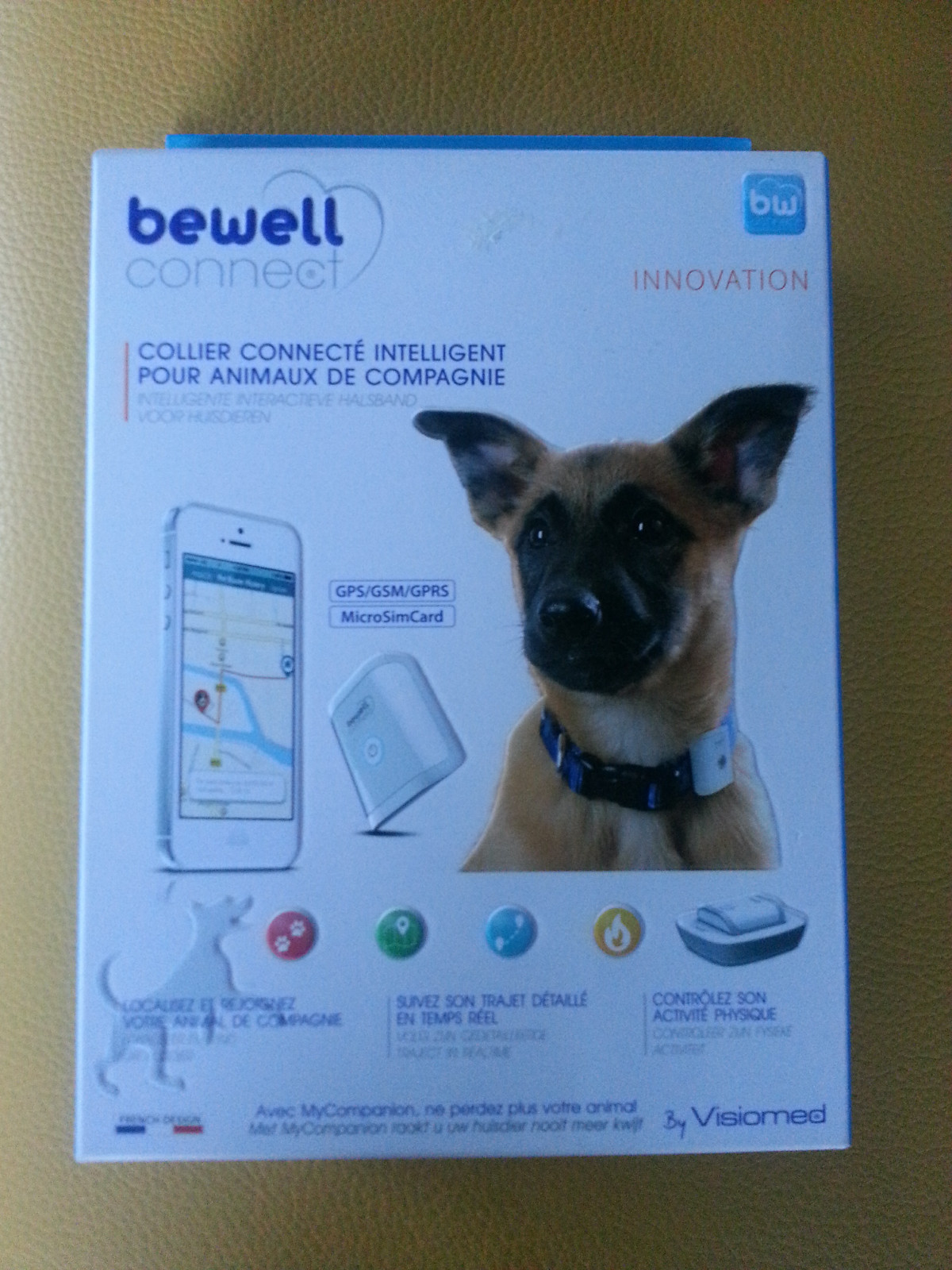 Collier connecté Bewell Connect BW-PX10 noir pour suivi GPS des chiens et chats