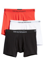 Emporio Armani L41729 Mens Assorted 3 Pack Cotton Trunks Size Small