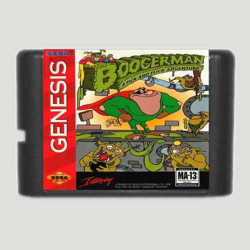 Boogerman APick Flick Adventure 16 bit MD video Game Card Sega Mega Genesis