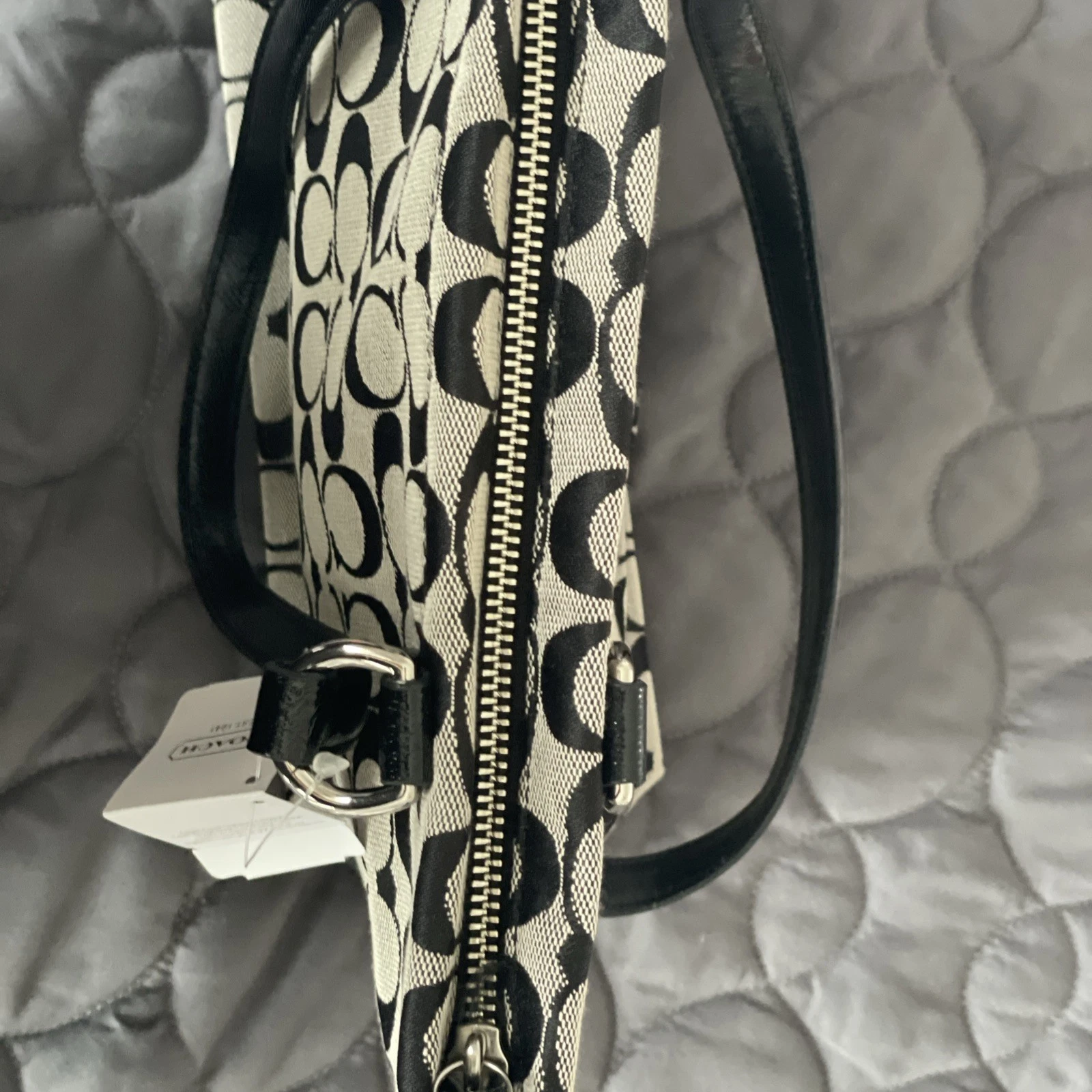 Borsa Coach F28504 nera bianca nuova con etichetta