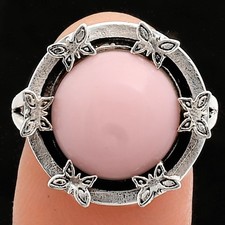 Natural Pink Opal 925 Sterling Silver Ring Size 7.5  Wholesale Jewelry USA