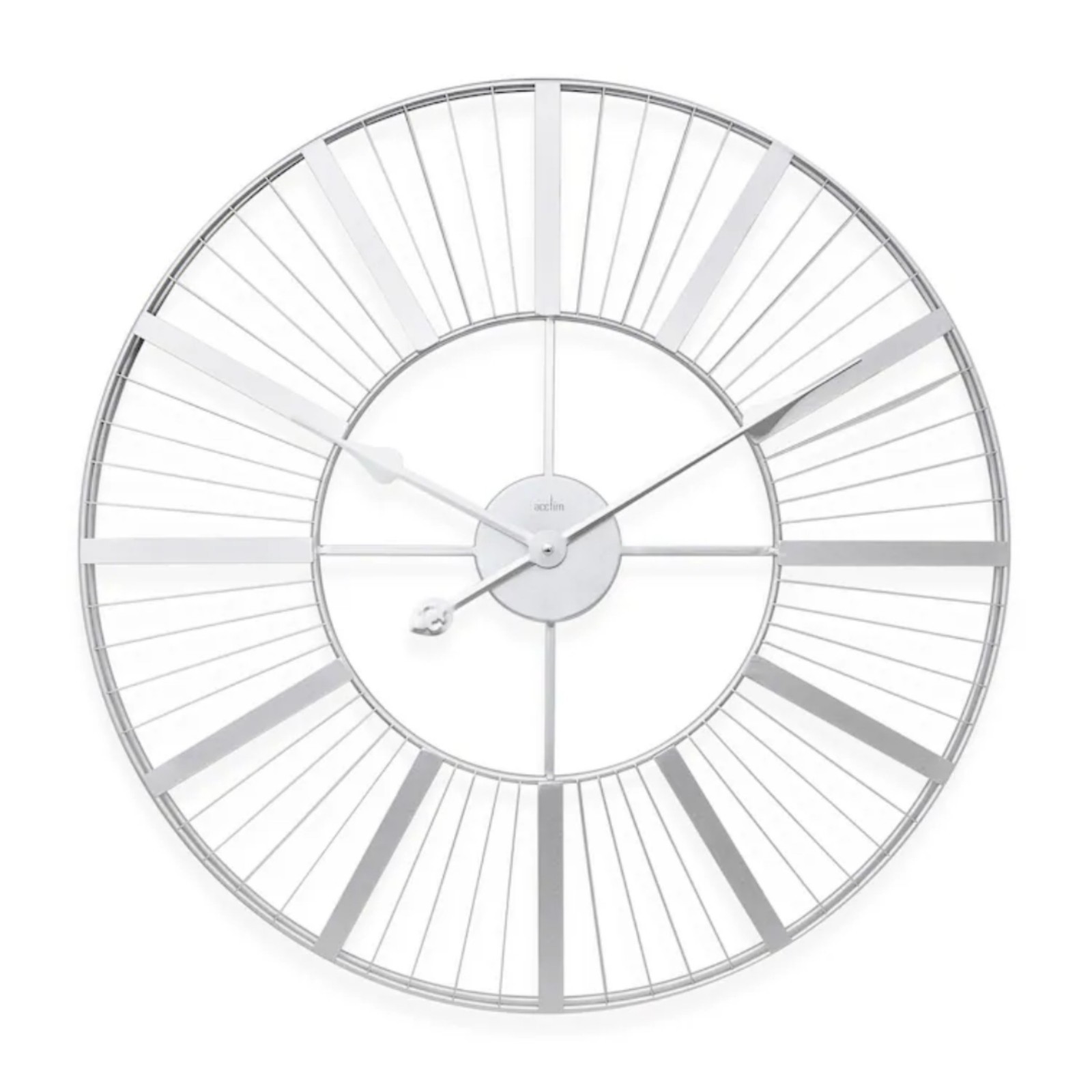Acctim Gardner 60cm Skeleton Wall Clock Analogue Indoor/Outdoor Silver RRP £135