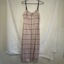Urban Outfitters Cher Pink Plaid Slip Dress Size Medium