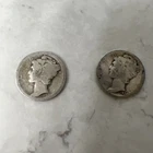 Lot Of 2 US Mercurity Dimes 1920-1934